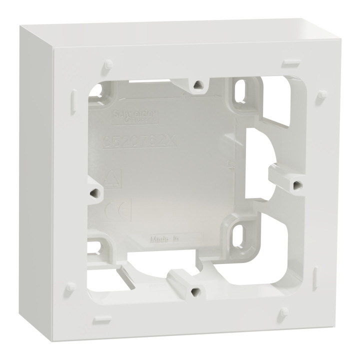 Schneider - Odace 2011 - Prise + Plaque + cadre saillie 1 poste - Blanc - Ref. : S520059 + S520762 + S520702