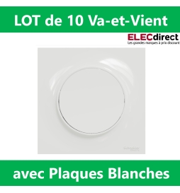 Schneider Odace - LOT - Va et Vient + plaque - complet - s520204  x10 + s520702 x10