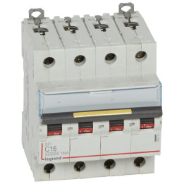 Legrand - Disjoncteur 4P 16kA - courbe C - 16A - Réf : 409355