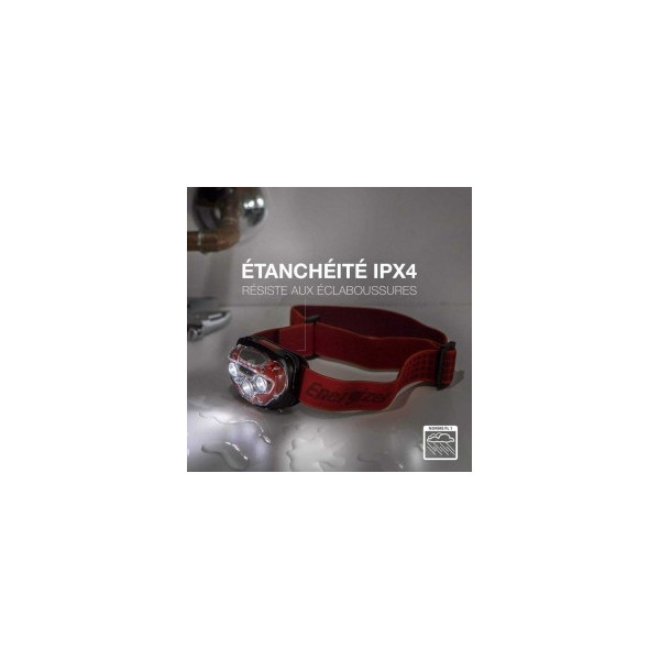 Energizer - Lampe Frontale - 300lm - avec 3 piles AAA - Réf : 316377