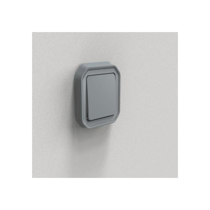 Legrand - Plexo - Va-et-Vient encastré 10A - encastré - IP55 - IK08 - 250V - Gris - Réf : 069811L