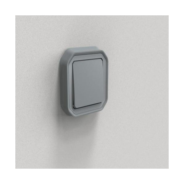 Legrand - Plexo - Va-et-Vient encastré 10A - encastré - IP55 - IK08 - 250V - Gris - Réf : 069811L