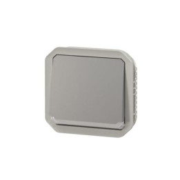 Legrand - Plexo L - Interrupteur témoin/lumineux avec voyant - 10A - 250V - IP55/IK08 - Composable - Gris - Ref : 069512L