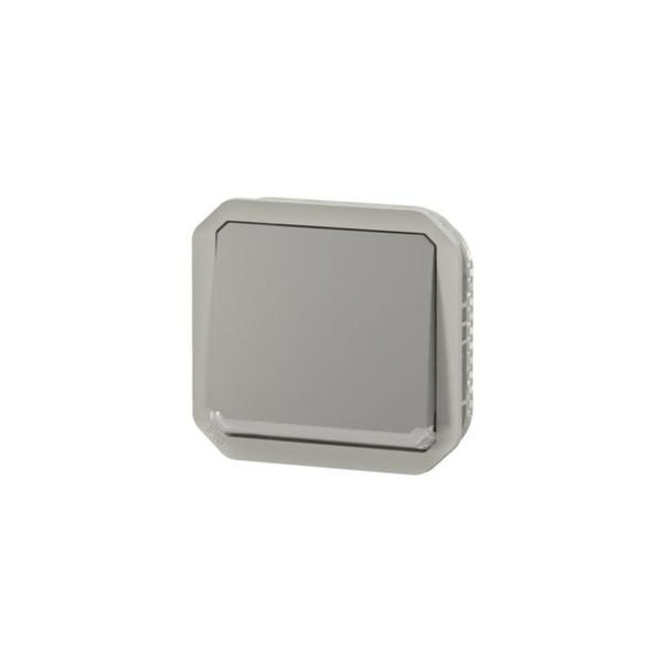 Legrand - Plexo L - Interrupteur témoin/lumineux avec voyant - 10A - 250V - IP55/IK08 - Composable - Gris - Ref : 069512L
