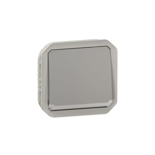 Legrand Plexo - Interrupteur témoin avec voyant - 10A - 250V - étanche - IP55/IK08 - Gris - 069512L