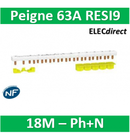 Schneider - Resi9 XP - monobloc Peigne Neutre+Phase 18M - 63A - R9PXH218