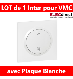 Legrand - Dooxie - LOT Interrupteur VMC avec plaque - Réf : 600007+600801