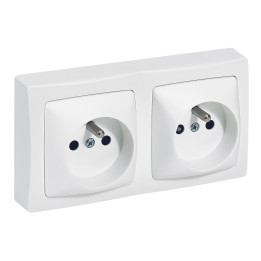 Legrand - Oteo - Double prises de courant 2P+T 16A 230V - Blanc - Ref : 086076