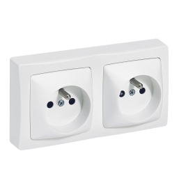 Legrand Oteo - 2 Prises de courant 2P+T 16A - 230V - AUTO - 086076