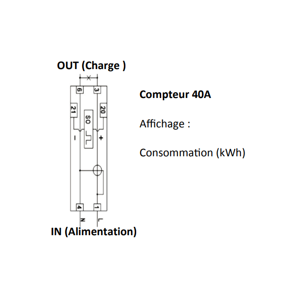 Digital Electric - Compteur Digital - 40A - 220Vac - Réf : 14114
