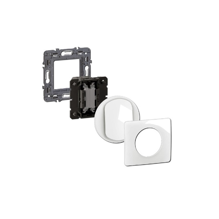 Legrand - Céliane 2024 - Permutateur complet blanc 1 poste - Réf : 080251 + CM0005 + CB0005 + CP0001