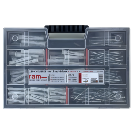 RAM - Mallette 120 Chevilles +120 Vis POZI + Embout POZI - Réf : 22962