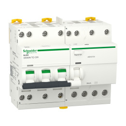 Schneider - Acti9 - iDD40N - Disj diff - 20A - 3P+N - type AC - 30mA - Réf : A9DV3720