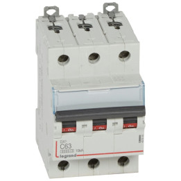 Legrand - Disjoncteur - 3P - 63A - Courbe C - DX3 6000/10kA - Vis/Vis - Réf : 407835