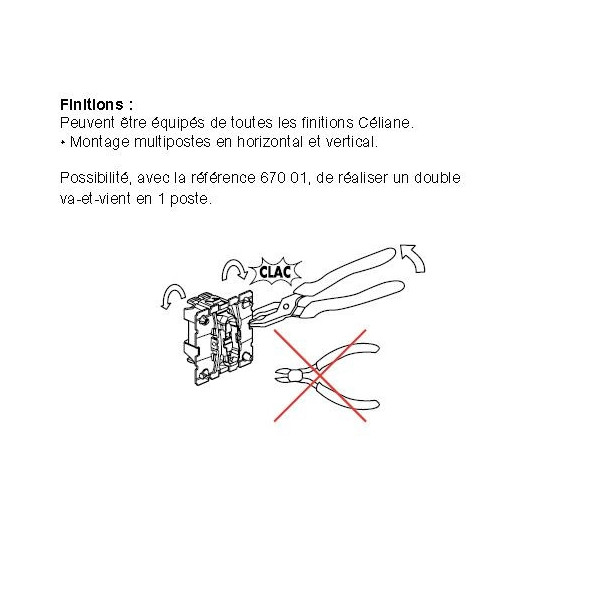 Legrand Céliane 2024 - Lot Double Interrupteur ou va-et-vient - 10A - 230V - Réf : CM0001x2
