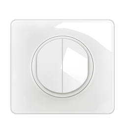 Legrand - Céliane 2024 - Double poussoir complet blanc 1 poste - Réf : 080251 + CM0031 + CB2001 + CP0001