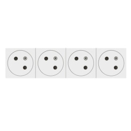 Legrand - Quadruple prise de courant 2P+T - Raccordement latéral - 8 Modules - Surface - Blanc - Mosaic Link - Réf : 077144L