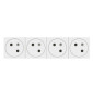 Legrand - Mosaic Link - Quadruple prise de courant 2P+T - Raccordement latéral - 8 Modules - Surface - Blanc - Réf : 077144L