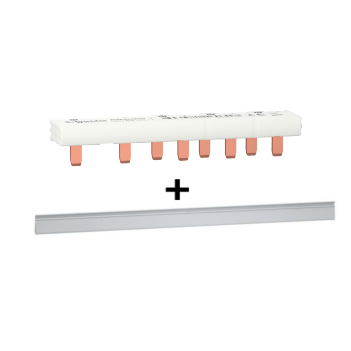 Schneider - Resi9 XP - monobloc Peigne Neutre+Phase 5M - 63A + cache dent - Réf. : R9PXH205+404988