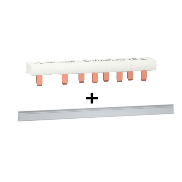Schneider - Resi9 XP - monobloc Peigne Neutre+Phase 5M - 63A + cache dent - Réf. : R9PXH205+404988