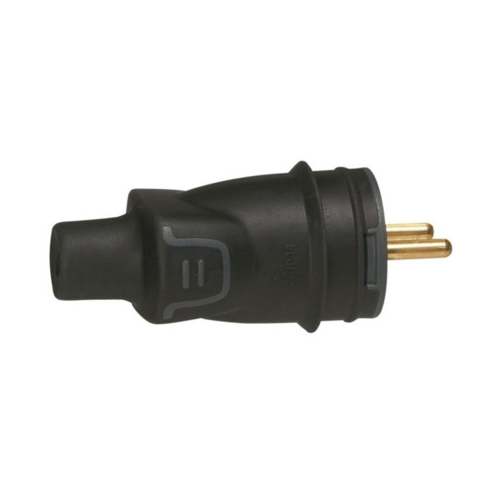 Legrand - Fiche + prolongateur 2P+T 16A - caout - IP44/IK08 - sortie droite - Réf : 050445+050446