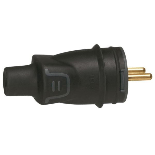Legrand - Fiche + prolongateur 2P+T 16A - caout - IP44/IK08 - sortie droite - Réf : 050445+050446
