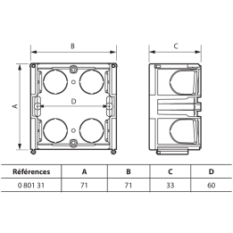 Legrand Batibox - Boîte à sceller monoposte prof. 30mm - 080131
