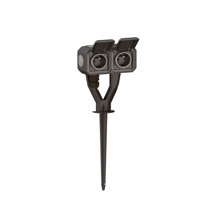 Legrand - Plexo - PC 2x2P+T précâblé 16A 230V + piquet de jardin - IP55/IK07 - Réf : 069749L