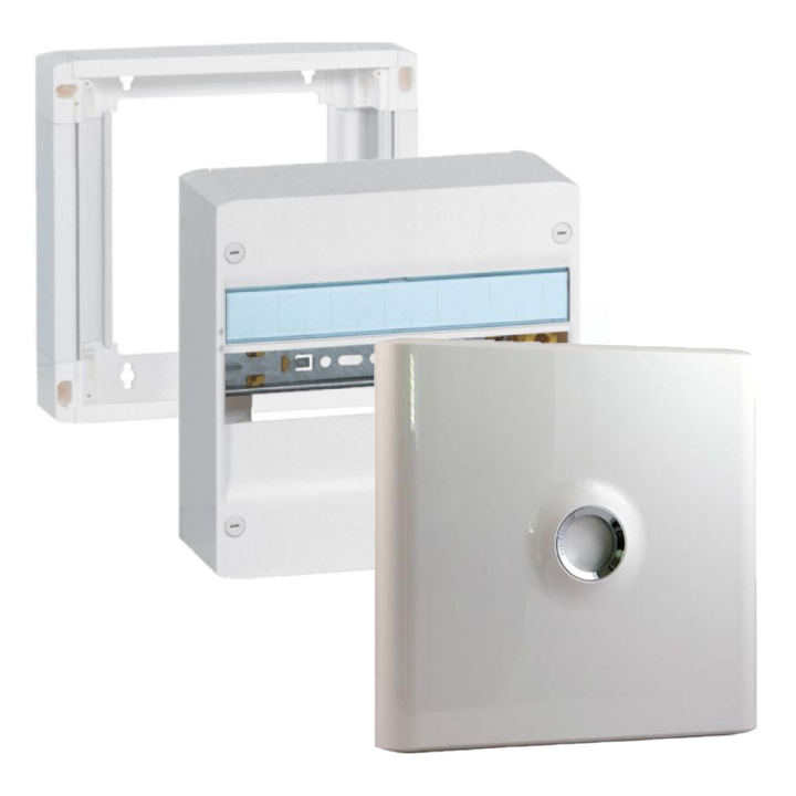 Legrand - Drivia - Coffret 1 rangée - 13 modules + Porte + Rehausse - Ref. : 401211+401371+401331