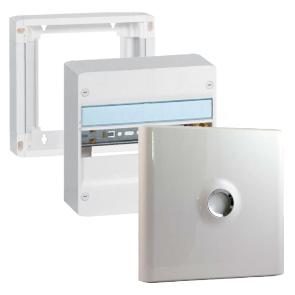 Legrand - Drivia - Coffret 1 rangée - 13 modules + Porte + Rehausse - Ref. : 401211+401371+401331
