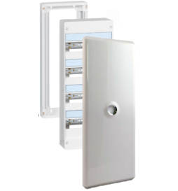 Legrand - Drivia - LOT - Coffret 4 Rangée - 13 Modules + porte + rehausse - Réf : 401214+401374+401334