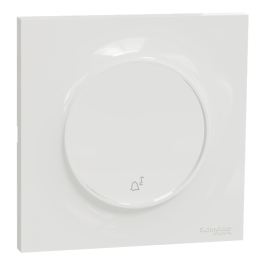 Schneider - Odace 2011 - Poussoir avec symbole carillon + plaque - Blanc - Ref. : S520246 + S520702