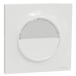Schneider - Odace 2011 - Poussoir avec porte étiquette + Plaque - Blanc - Ref. : S520266 + S520702