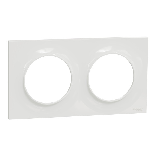 Schneider - Odace 2011 - Plaque 2 postes + Boîte Batibox Legrand 2 postes Prof. 50 -Blanc -Ref. : S520704 + 080052