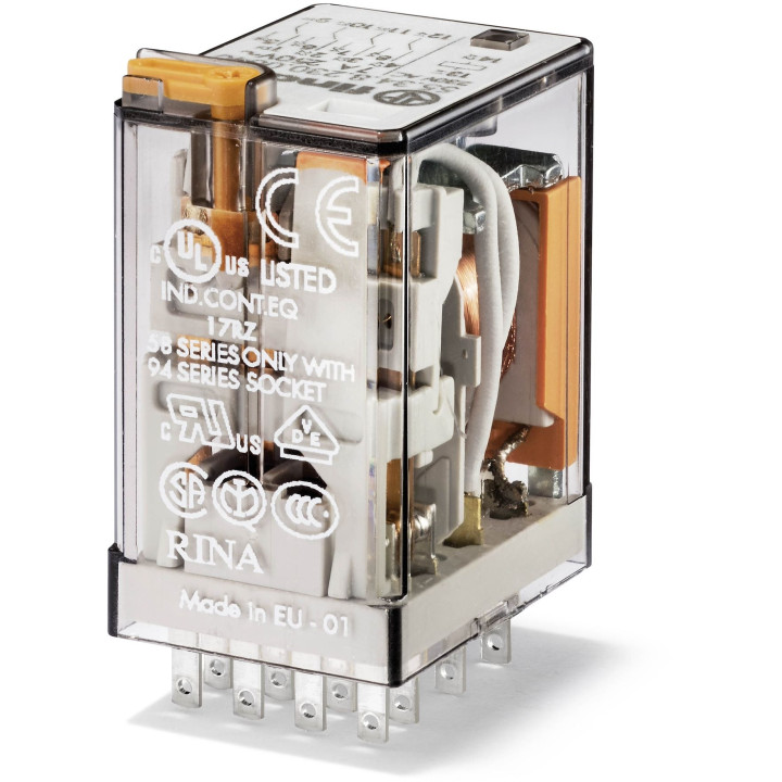 Finder - LOT - Relais Industriel 4RT 230V + Embase Relais - Réf : 553482300040+9404SMA