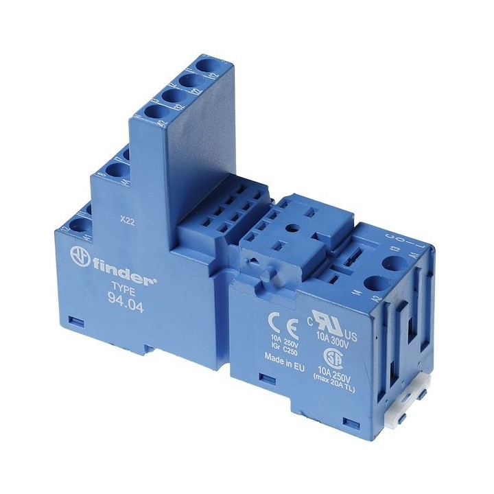Finder - LOT - Relais Industriel 4RT 230V + Embase Relais - Réf : 553482300040+9404SMA