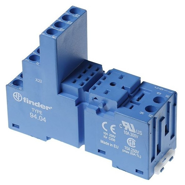 Finder - LOT - Relais Industriel 4RT 230V + Embase Relais - Réf : 553482300040+9404SMA