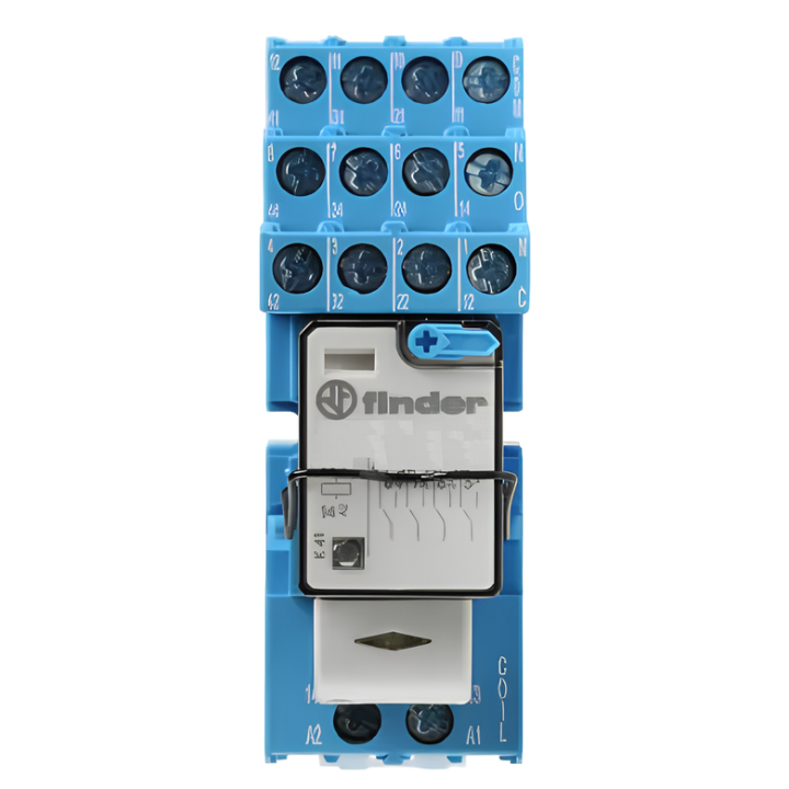 Finder - LOT - Relais Industriel 4RT 230V + Embase Relais - Réf : 553482300040+9404SMA