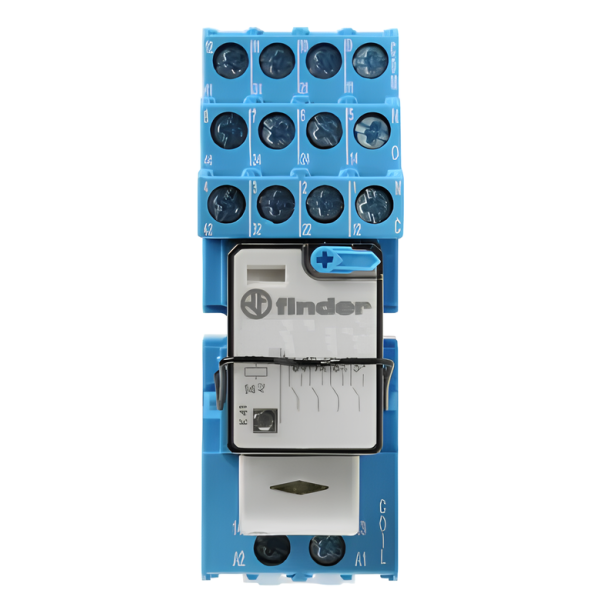 Finder - LOT - Relais Industriel 4RT 230V + Embase Relais - Réf : 553482300040+9404SMA