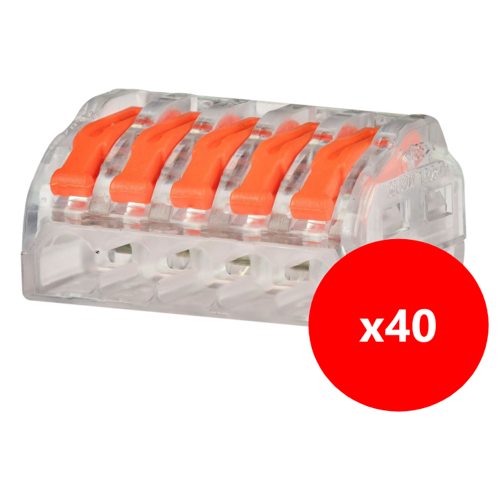 Capri - Lot connecteurs à levier 2, 3 et 5 entrées - fil rigide ou souple 0,5-4 mm (215 borniers) - Réf : 308102+308103+308105