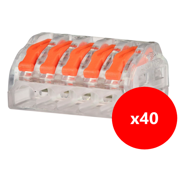 Capri - Lot connecteurs à levier 2, 3 et 5 entrées - fil rigide ou souple 0,5-4 mm (215 borniers) - Réf : 308102+308103+308105