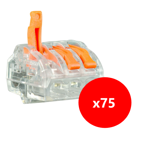 Capri - Lot connecteurs à levier 2, 3 et 5 entrées - fil rigide ou souple 0,5-4 mm (215 borniers) - Réf : 308102+308103+308105