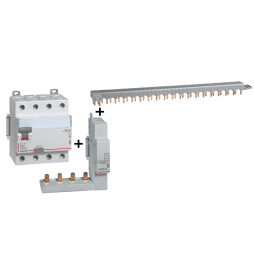 LEGRAND - Interrupteur différentiel DX3-ID 4P 63A - 30mA - AC + module 4P - 411662+406301+405202