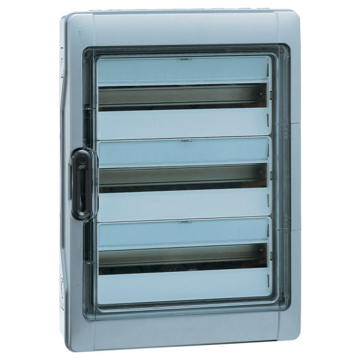 Legrand - Plexo³ - Coffret étanche + Peigne Verticale - 3 Rangées 12 Modules - IP65/IK09 - Réf. : 001923+405004