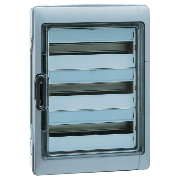 Legrand - Plexo³ - Coffret étanche + Peigne Verticale - 3 Rangées 12 Modules - IP65/IK09 - Réf. : 001923+405004