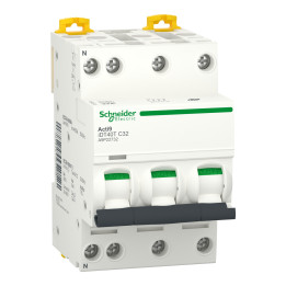 Schneider - Acti9 iDT40T - disjoncteur modulaire - 3P+N - 32A - courbe C - 4500A/6kA - A9P22732