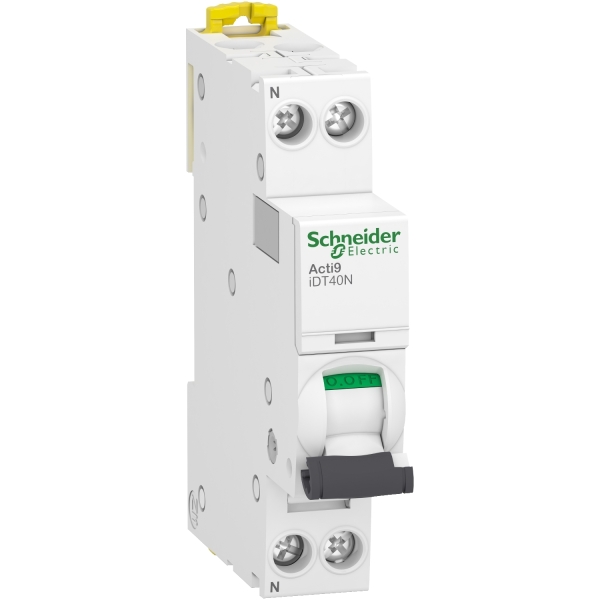 Schneider - Acti9 iDT40N - Disjoncteur modulaire - 40A - 1P+N - Courbe C - Réf : A9P24640