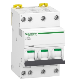 Schneider - Acti9 IDT40K - disjoncteur modulaire - 3p+n - 10A - courbe C - 4500A/4,5KA - A9P71710