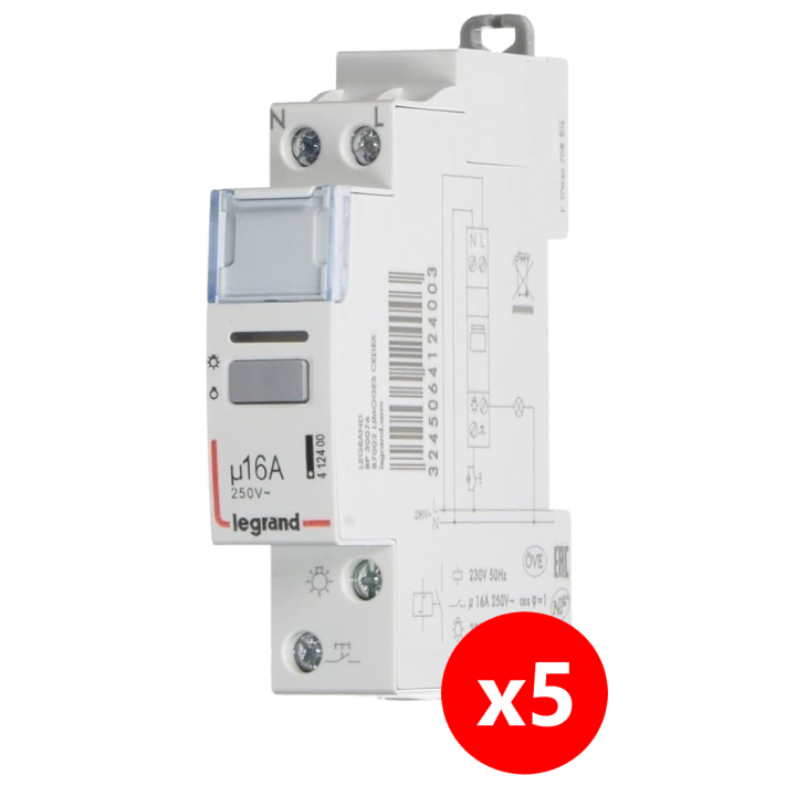 Legrand - LOT - Télérupteur CX3 silencieux unipolaire 16A - 230V - R2f. :  412400x5