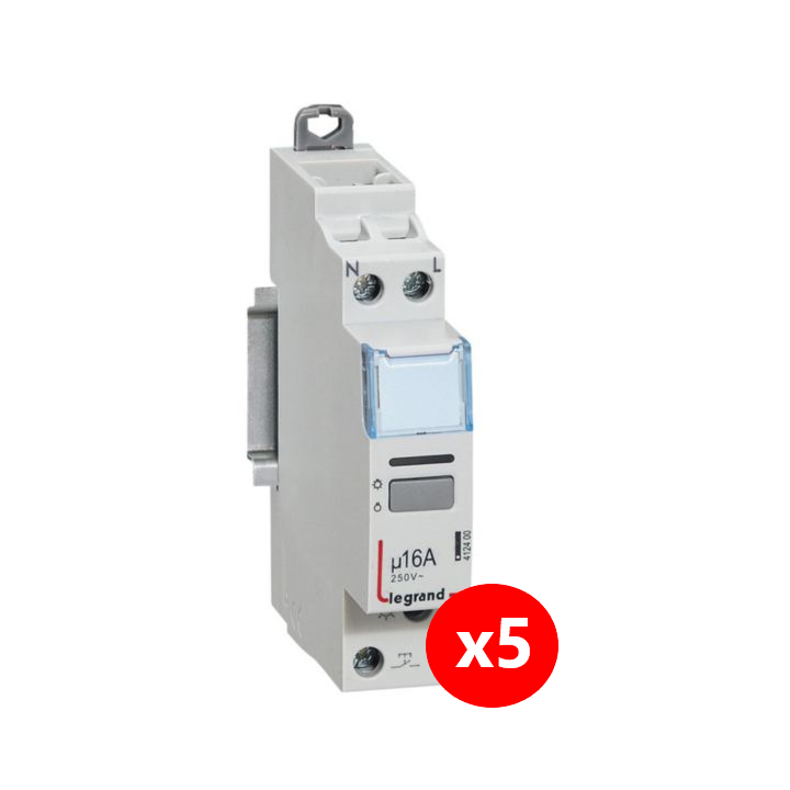 Legrand - LOT - Télérupteur CX3 silencieux unipolaire 16A - 230V - R2f. :  412400x5